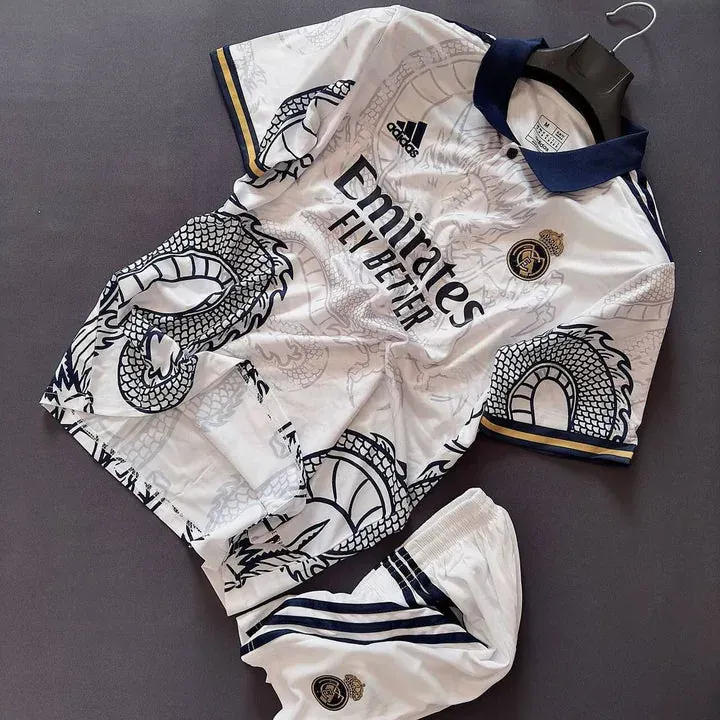 Real Madrid White Dragon Set (With Shorts)